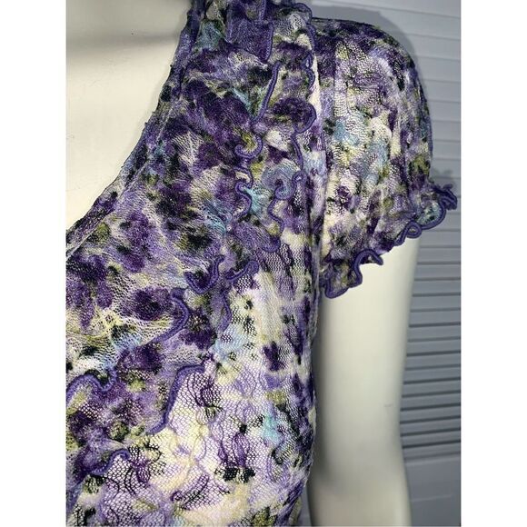 Y2K AB STUDIO Floral Mesh Top Size Small - Picture 3 of 10